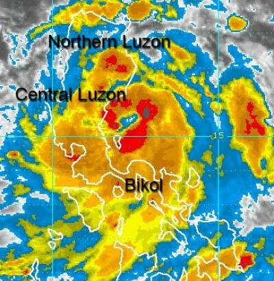 At 6:00 A.M. today, the center of Juaning was located 80 kilometers Southeast of Baler, Aurora or 85 kilometers Northeast of Infanta, Quezon at coordinates 15.4º North Latitude 122.2º East Longitude. (From typhoon2000.com)